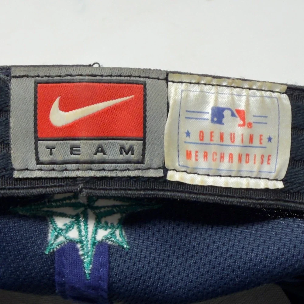 Nike Seattle Mariners Flexfit Hat Mens Navy Blue Teal Mesh MLB Baseball Cap L/XL